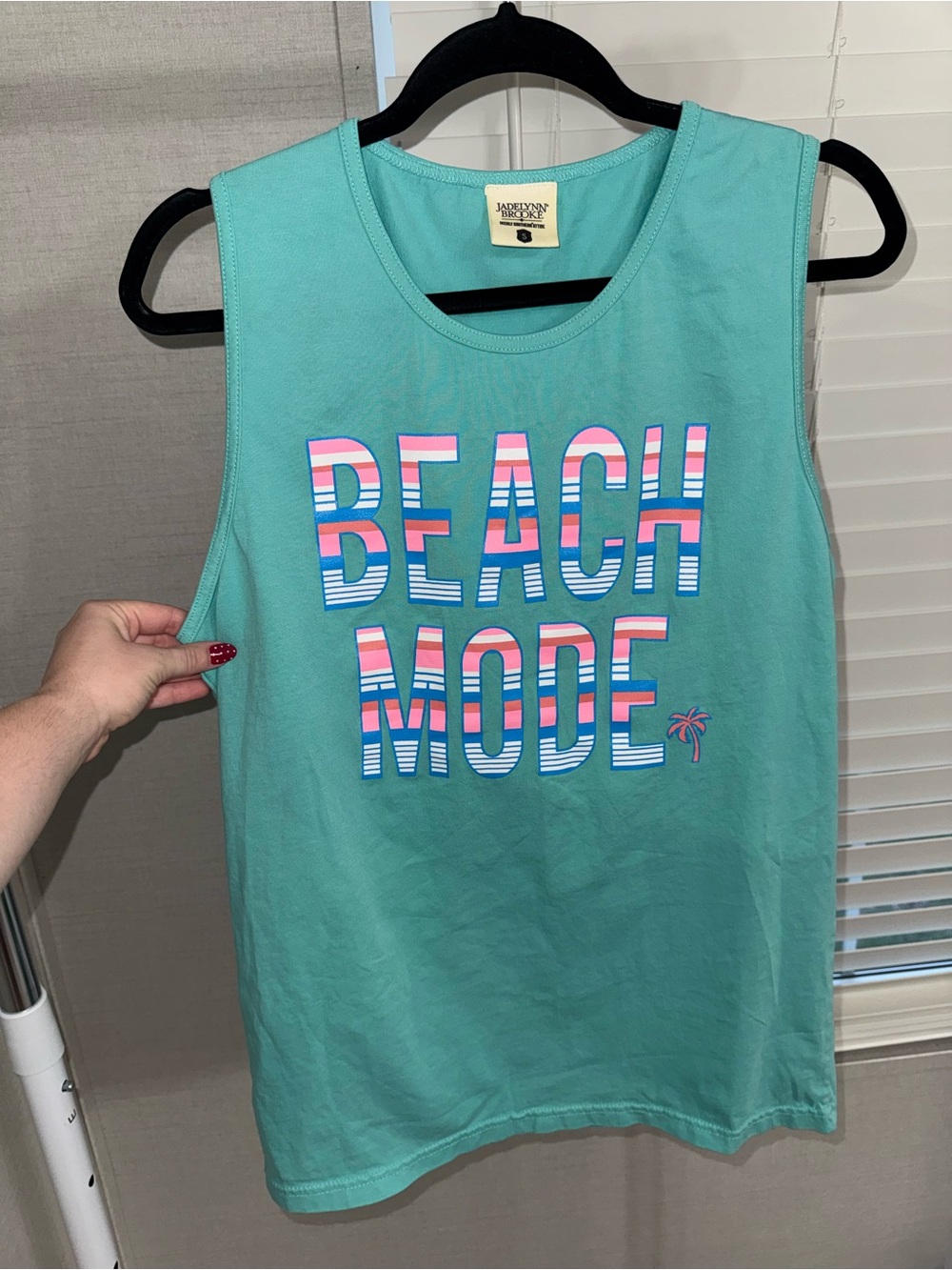 Jadelynn Brooke Mint Teal "BEACH MODE" Graphic Tank